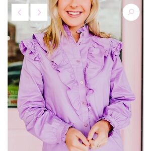 Karlie Purple Ruffled Button-Up Blouse
